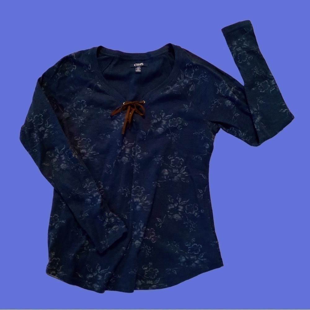 BLUE Chaps Large‎ Cotton Print shirt - Picture 3 of 7